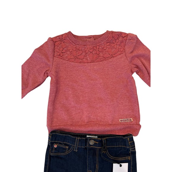 Hudson Adorable 2-Piece Set - Jeans & Long Sleeve Shirt, Size 2T K32 * - Picture 4 of 8